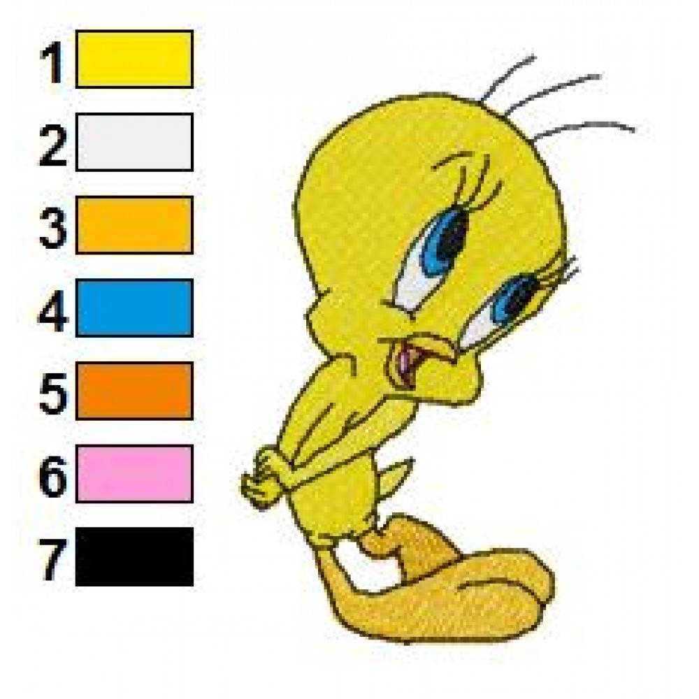 Looney Tunes Tweety Embroidery Design